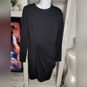 Express Black Asimetric Mini Dress Lon Sleeves SZ Small Used Excellent Condition